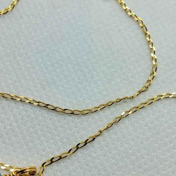 14k Gold Over Sterling Silver Italy Aquamarine Necklace - Picture 5 of 7